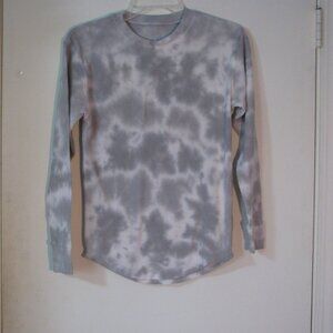* 2/$15 Time And Tru Top Small Waffle Textured Knit Long Sleeve Tie Dye EUC